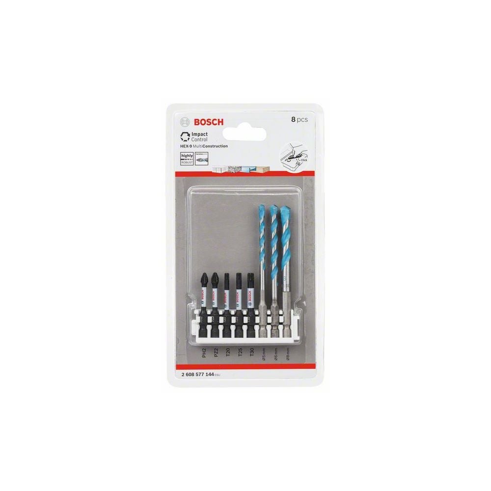 Bosch PRO Impact Set mit Multi Constr. Bohrer, PH2/PZ2/T20/T25/T30, MC 5/6/8, 8-tlg. #2608577144