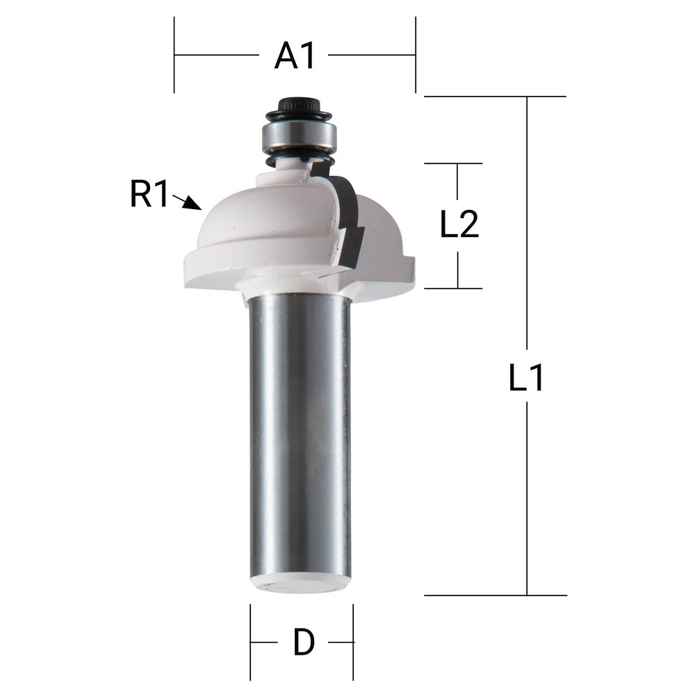 Makita Halbhohlkehlfräser mit Anlauflager Ø 28,6 mm #D-48620