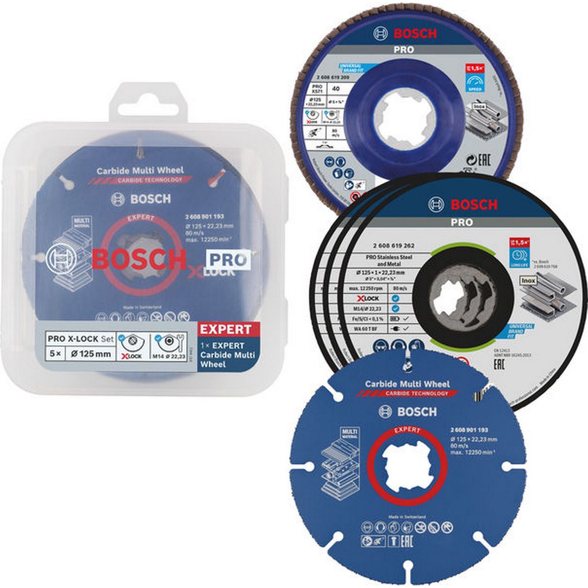 Bosch PRO Cutting and Grinding Set für X-Lock, 125 x 1 x 22,23 mm, 5-tlg. #2608619374
