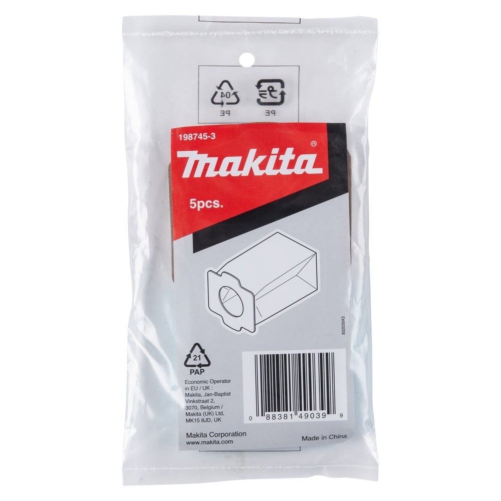 Makita Papierfilterbeutel antibakteriell 5 Stk. #198745-3