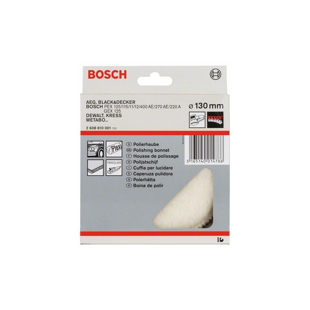Bosch Lammwollhaube für Exzenterschleifer, 130 mm, Klett, 1er-Pack #2608610001