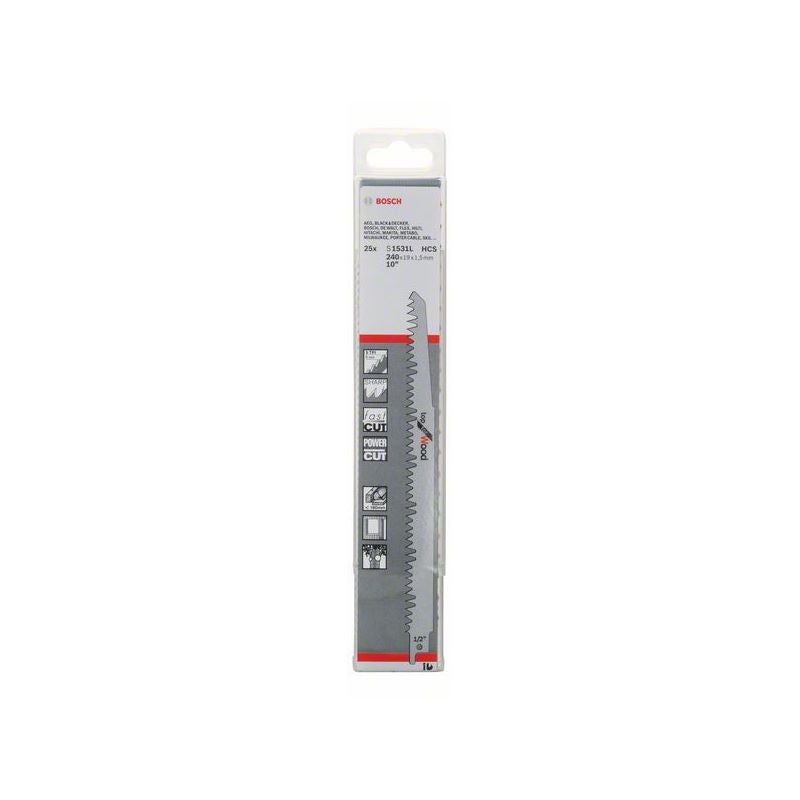 Bosch Säbelsägeblatt S 1531 L, Top for Wood, 25er-Pack #2608650465