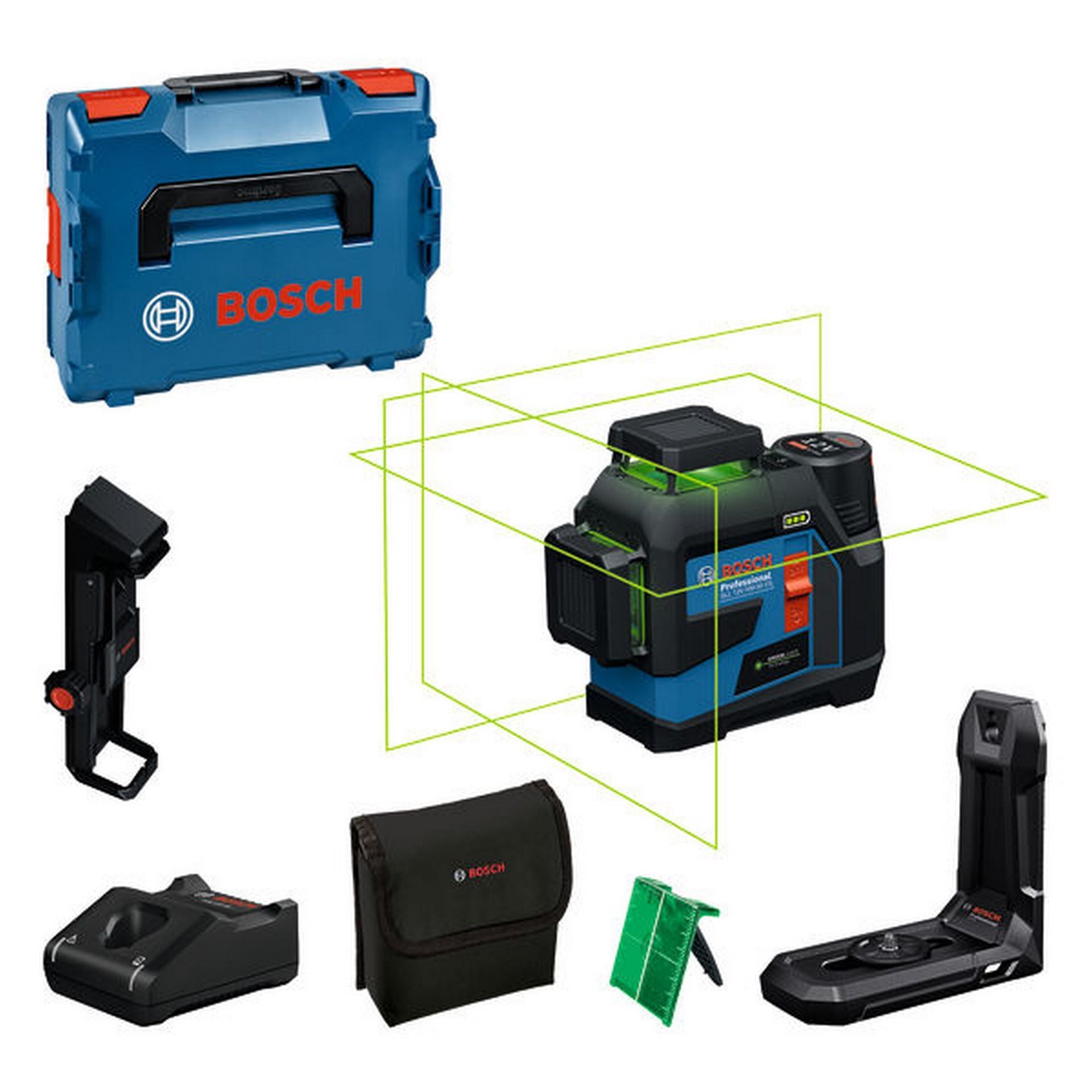 Bosch Linienlaser GLL 12V-100-33 CG, 1 x Akku GBA 12V 2.0Ah in L-BOXX #0601065401