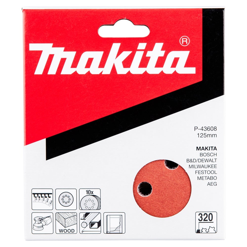 Makita Schleifpapier/Ø 125 mm/K320/10 Stk. #P-43608