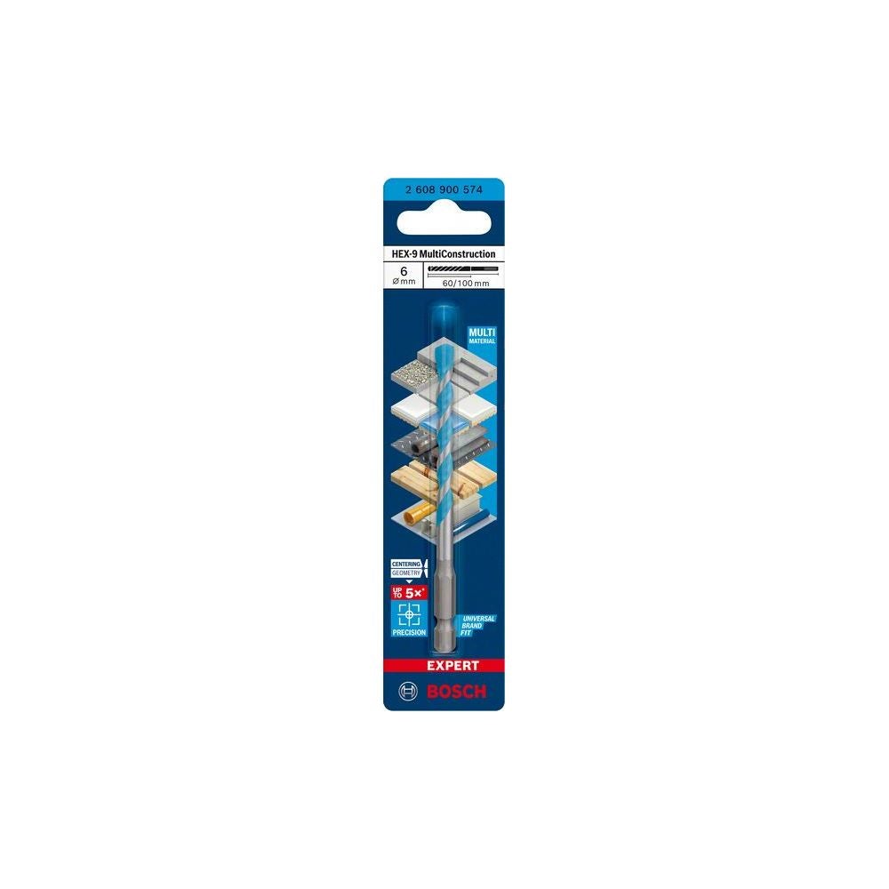 Bosch EXPERT HEX-9 Multi Construction Bohrer, 6x60x100 mm #2608900574