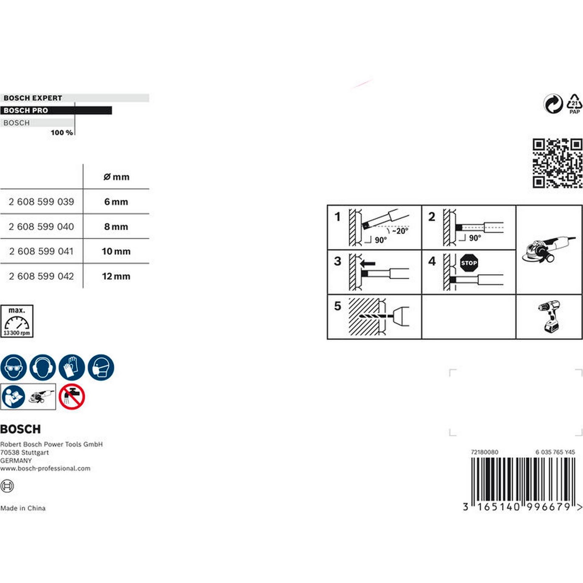 Bosch PRO Ceramic Trockenbohrkronen-Set, 6x30, 8x30, 10x30, 12x30 mm, M14, 4-tlg. #2607017579