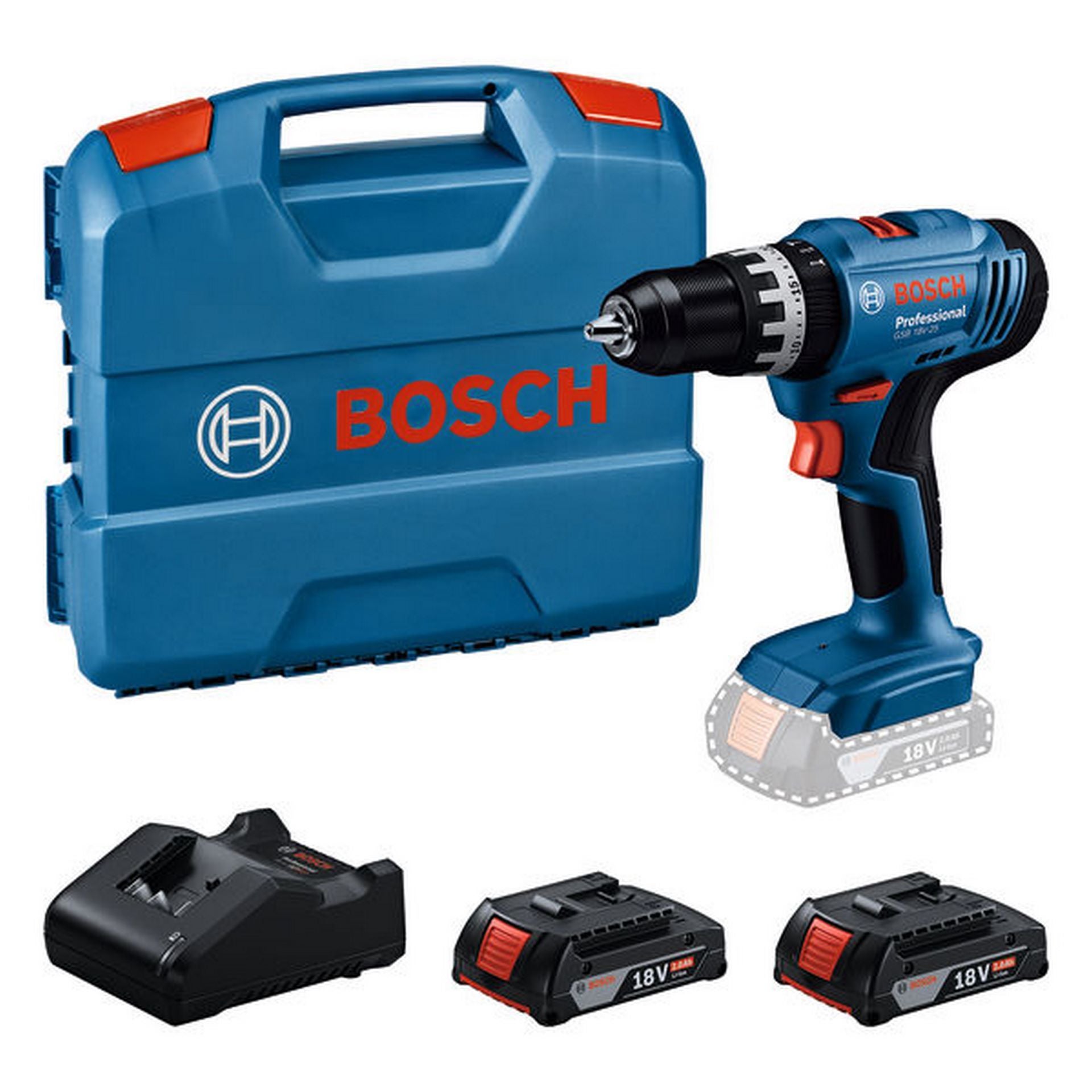 Bosch Akku-Schlagbohrschrauber GSB 18V-25, 2 x Akku GBA 18V 2.0Ah #06019K9303