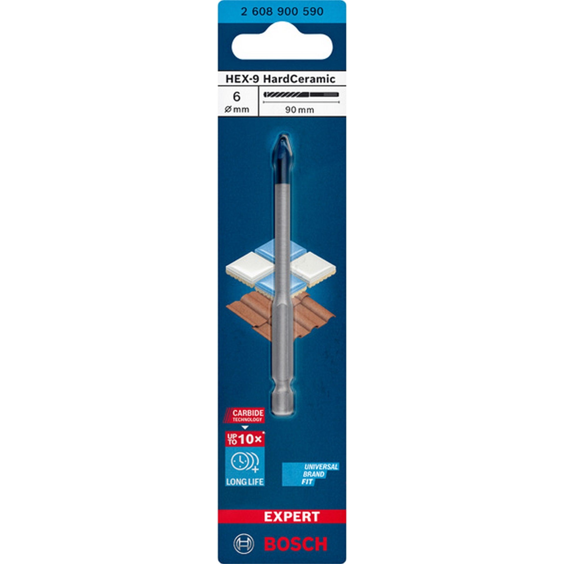 Bosch EXPERT HEX-9 Hard Ceramic Bohrer, 6x90 mm #2608900590