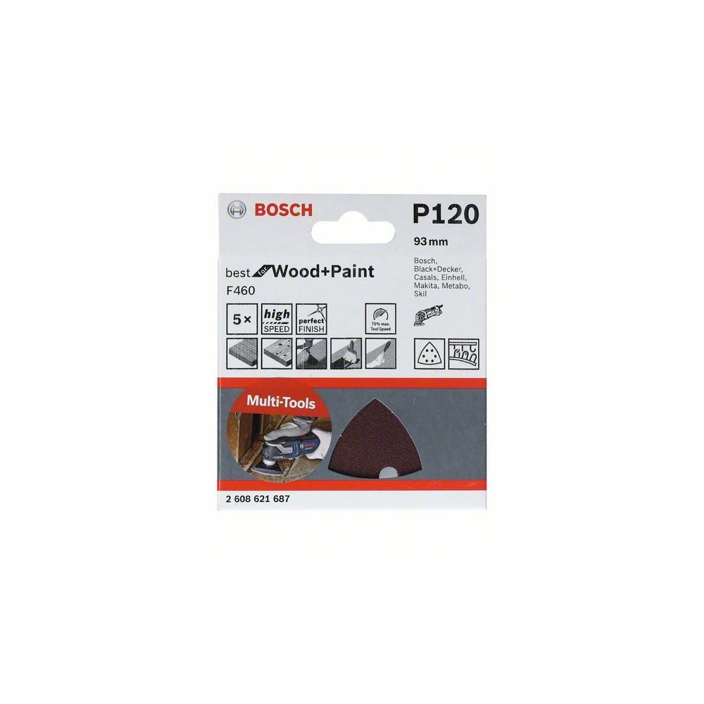 Bosch PRO F460 Schleifblatt, 93 x 93 mm; G180, 5-tlg. #2608621688