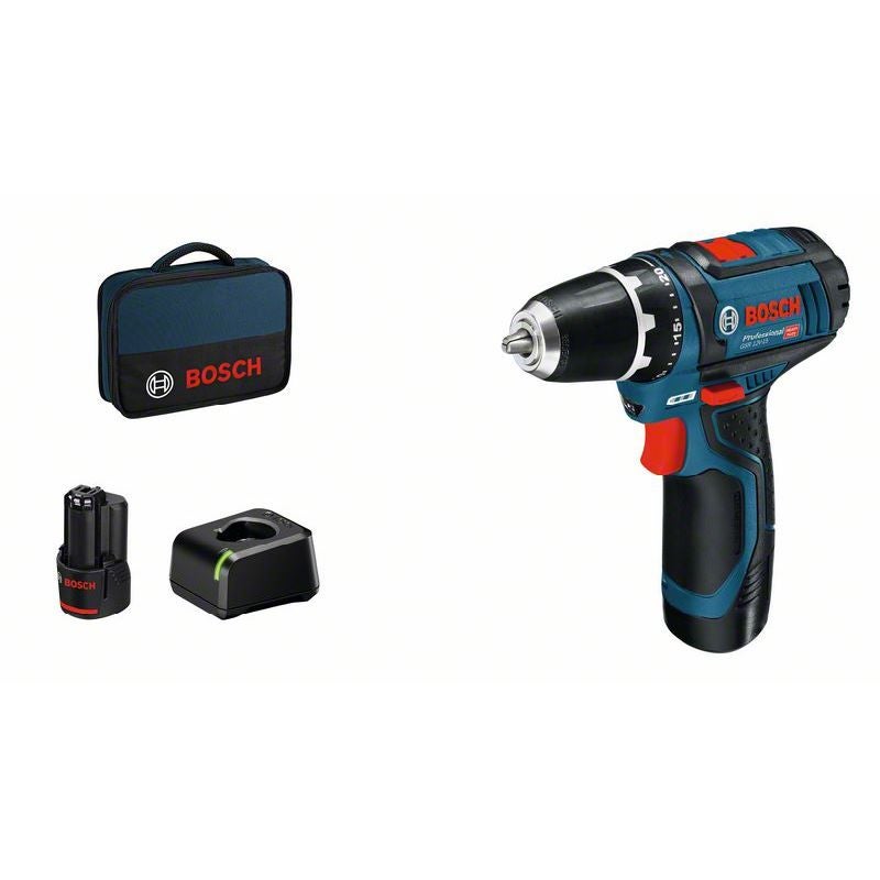 Bosch Akku-Bohrschrauber GSR 12V-15, 2 x Akku GBA 12V 2.0Ah #060186810F