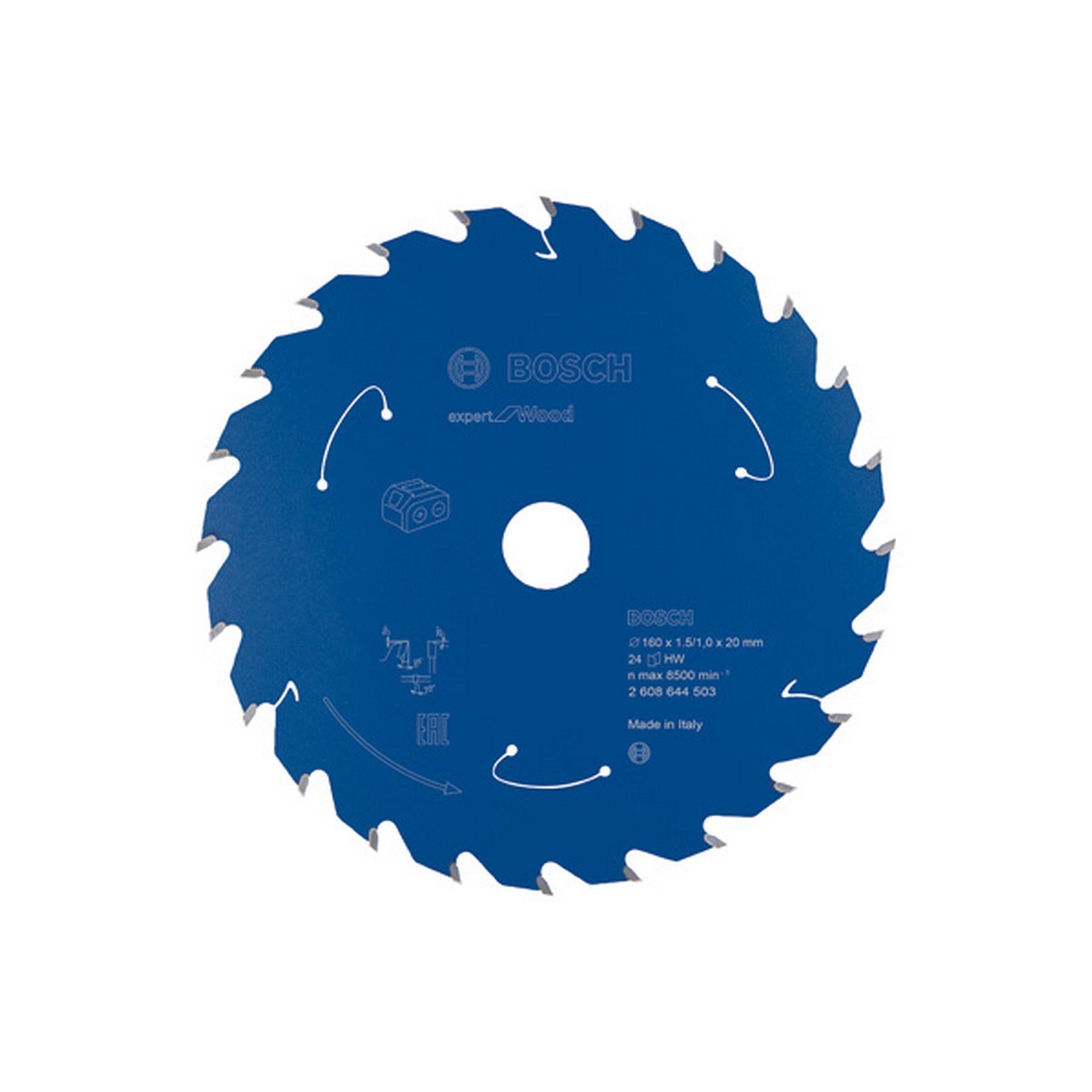 Bosch Kreissägeblatt für Akkusägen Expert for Wood, 160 x 1,5/1 x 20, 24 Zähne #2608644503