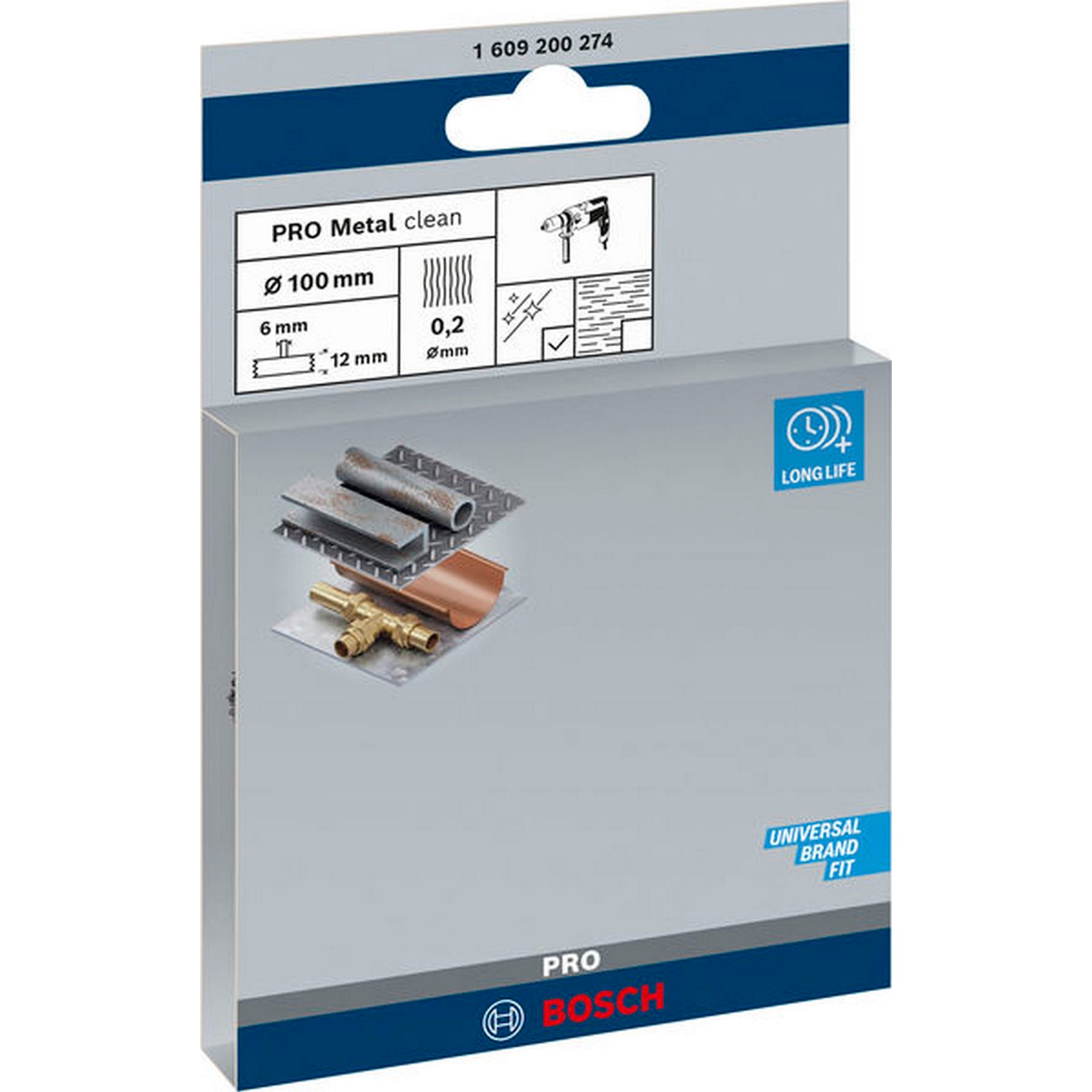 Bosch PRO Metal clean Scheibenbürste, zylindrischer Schaft, 100 x 0,2 mm #1609200274