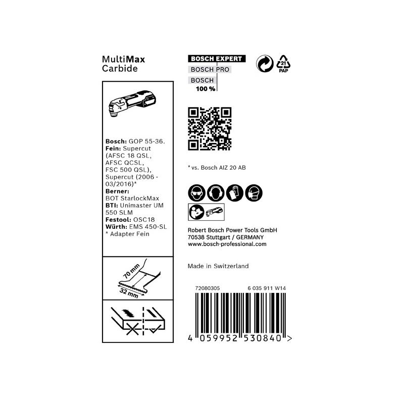 Bosch EXPERT MultiMax MAII 32 APIT Tauchsägeblatt, 32 mm, 10-tlg. #2608900032