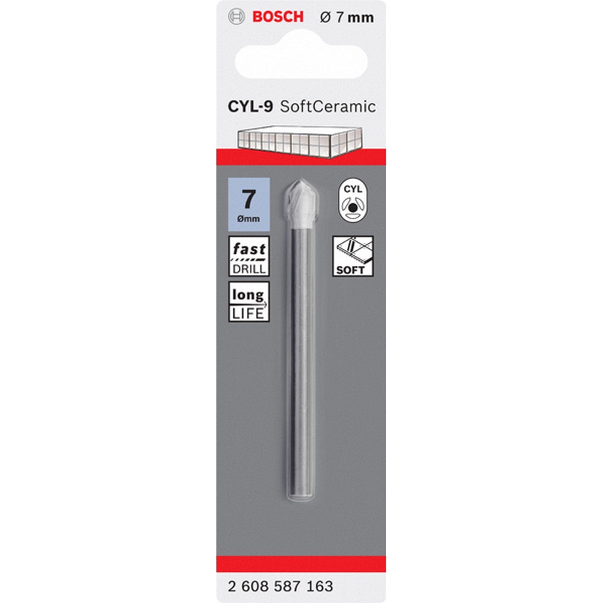 Bosch Fliesenbohrer CYL-9 Ceramic, 7 x 80 mm #2608587163