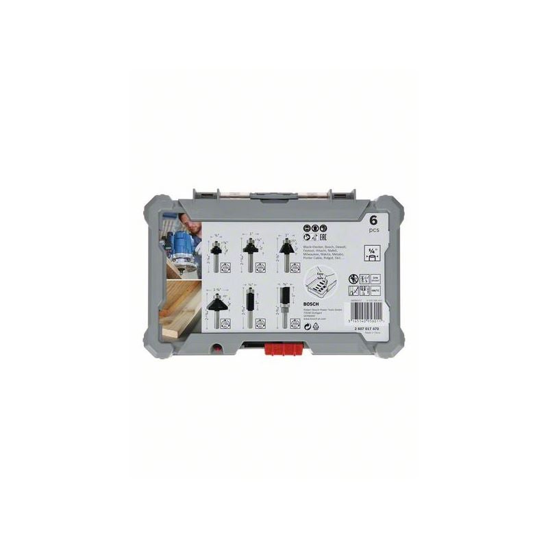 Bosch PRO Kantenfräser-Set, Schaft 1/4", 6-tlg. #2607017470