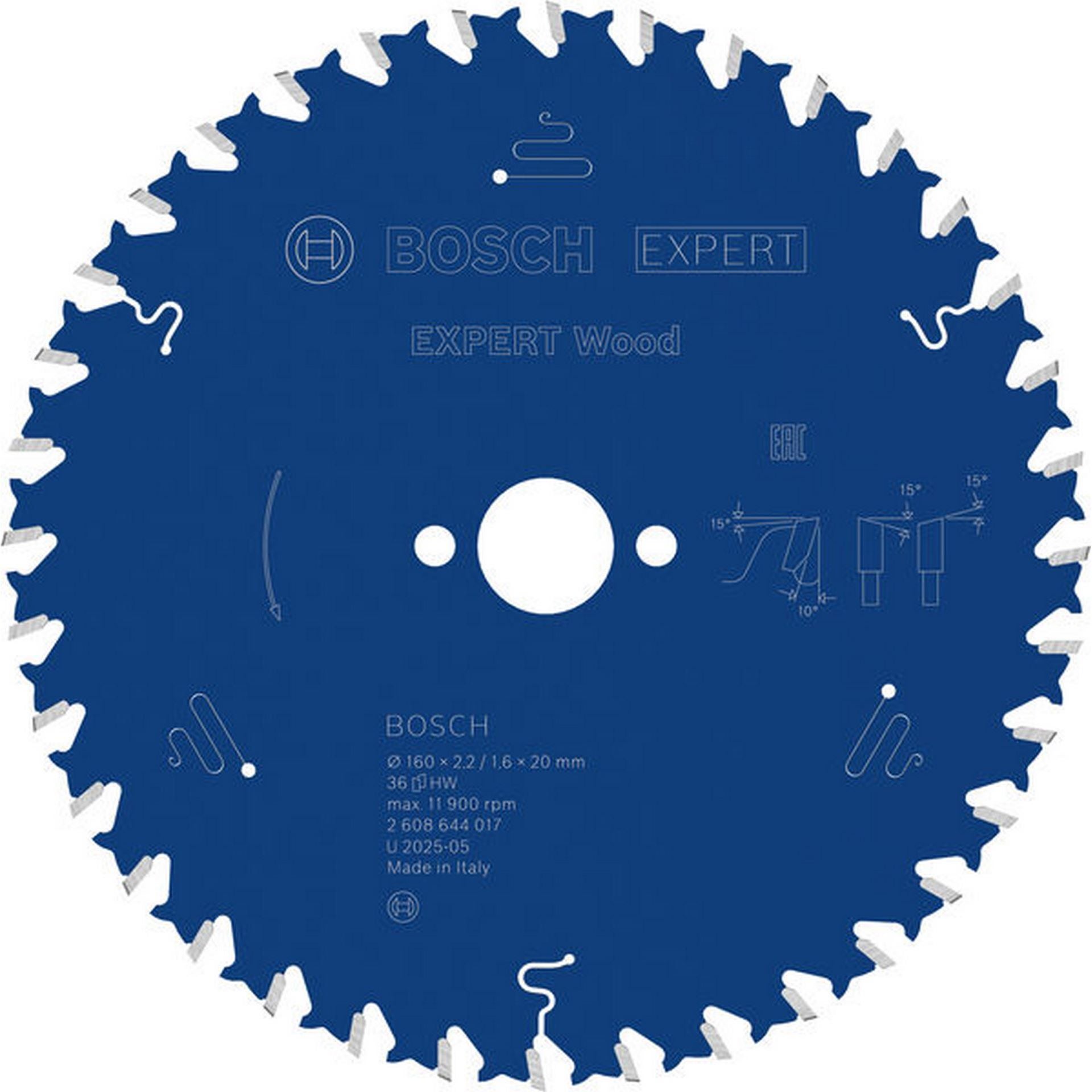 Bosch EXPERT Wood Kreissägeblatt, 160x2,2/1,6x20 mm, Z36 #2608644017