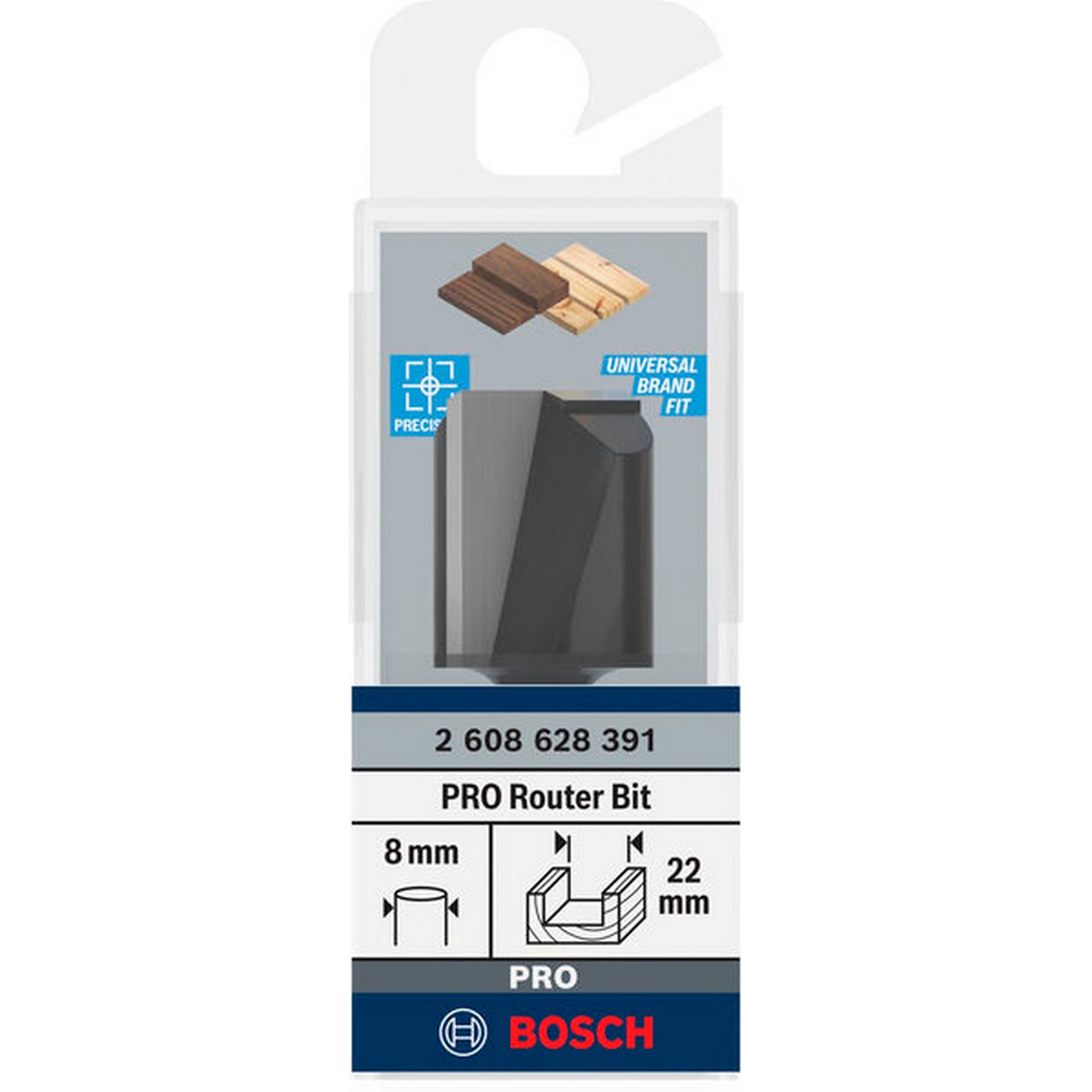Bosch PRO Nutfräser, zweischneidig, D 22 mm, L 24,6 mm, S 8 mm #2608628391