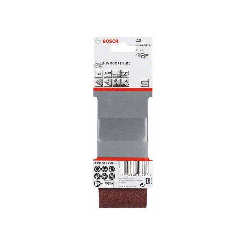 Bosch PRO X440 Schleifband, 60 x 400 mm, G40, 3-tlg. #2608606000