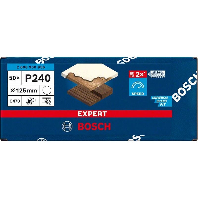 Bosch EXPERT C470 Schleifblatt, 125mm, K240, keine Löcher, 50-tlg. #2608900956