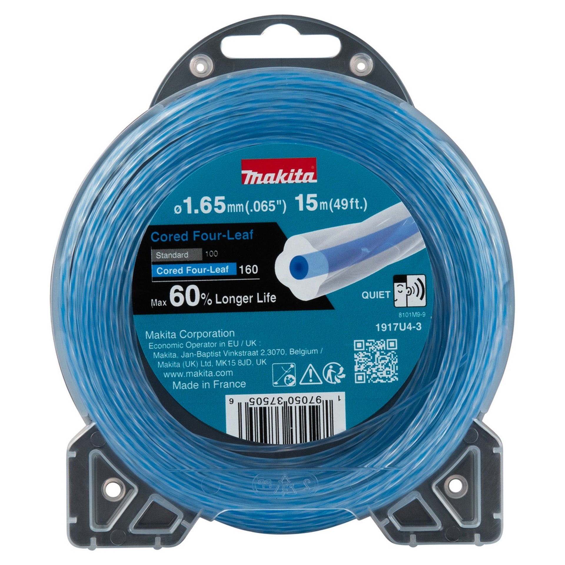 Makita Viersträngige Nylonschnur 1,65 mm x 15 m #1917U4-3