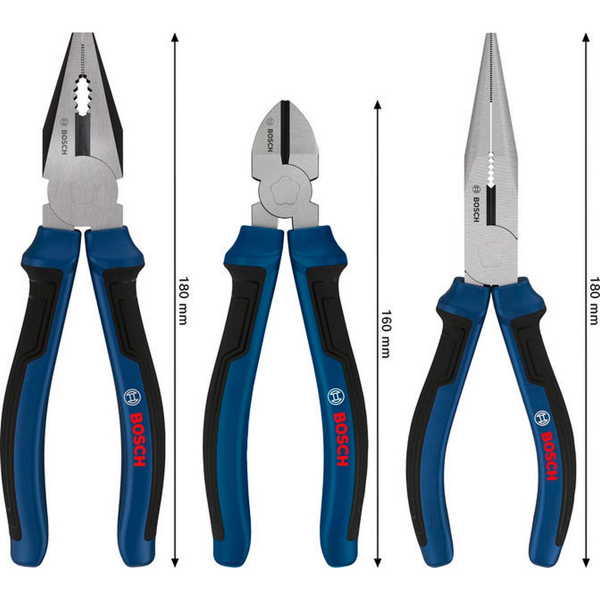 Bosch Zangen-Set, Mehrkomponentengriffe, 3-tlg. #1600A039RF