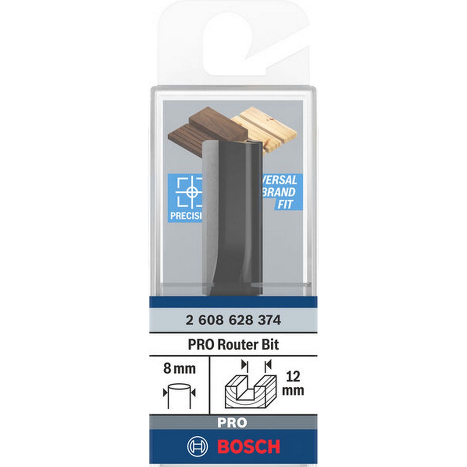 Bosch PRO Nutfräser, zweischneidig, D 12 mm, L 31,5 mm, S 8 mm #2608628374