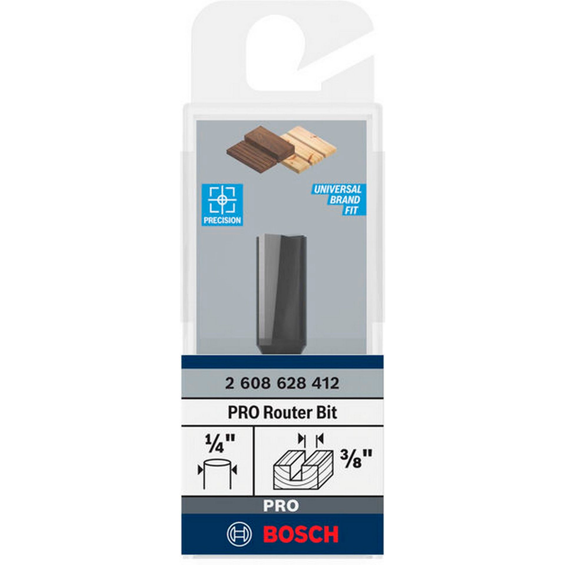 Bosch PRO Nutfräser, zweischneidig, D 3/8", L 49/64", S 1/4" #2608628412