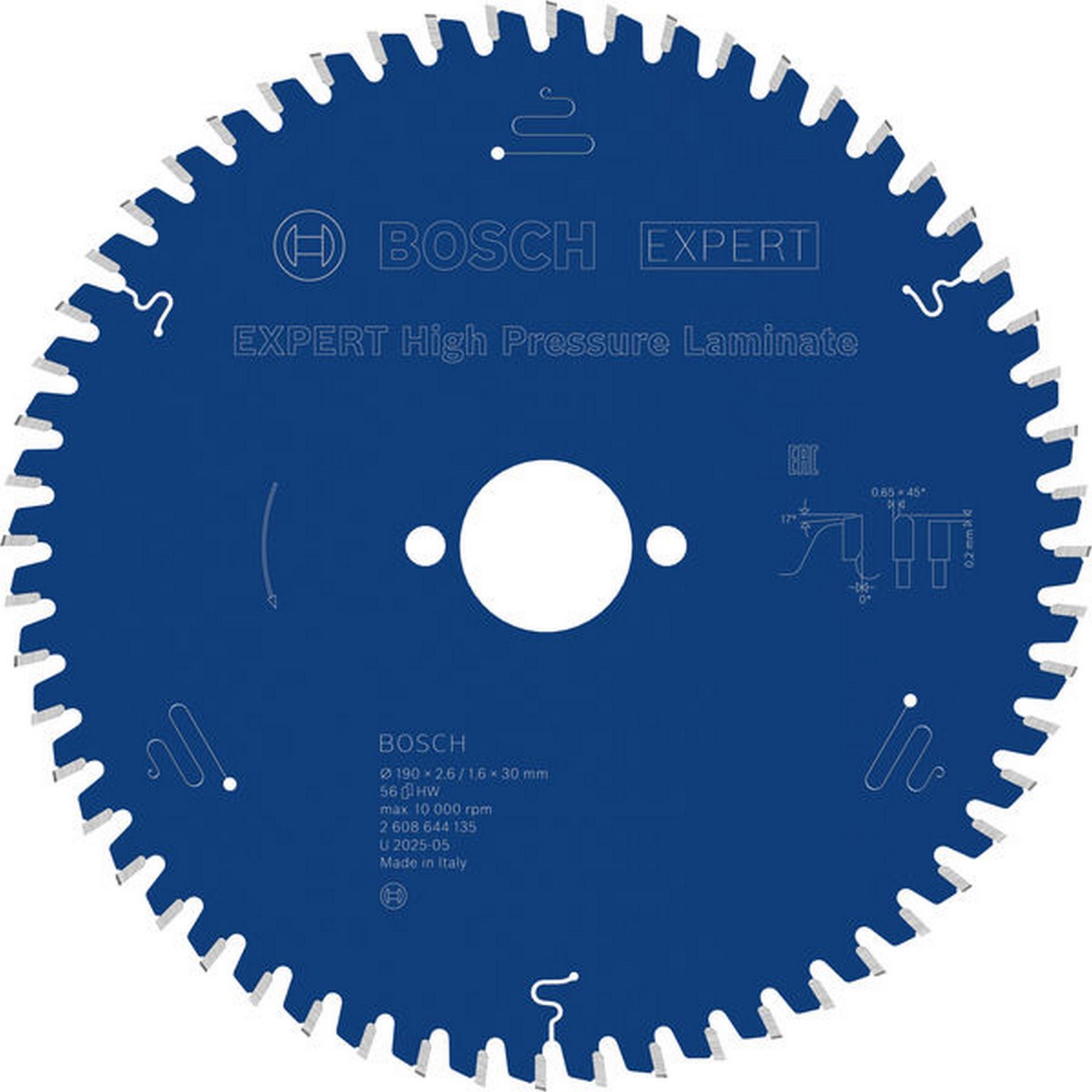 Bosch EXPERT High Pressure Laminate Kreissägeblatt, 190x2,6/1,6x30 mm, Z56 #2608644135