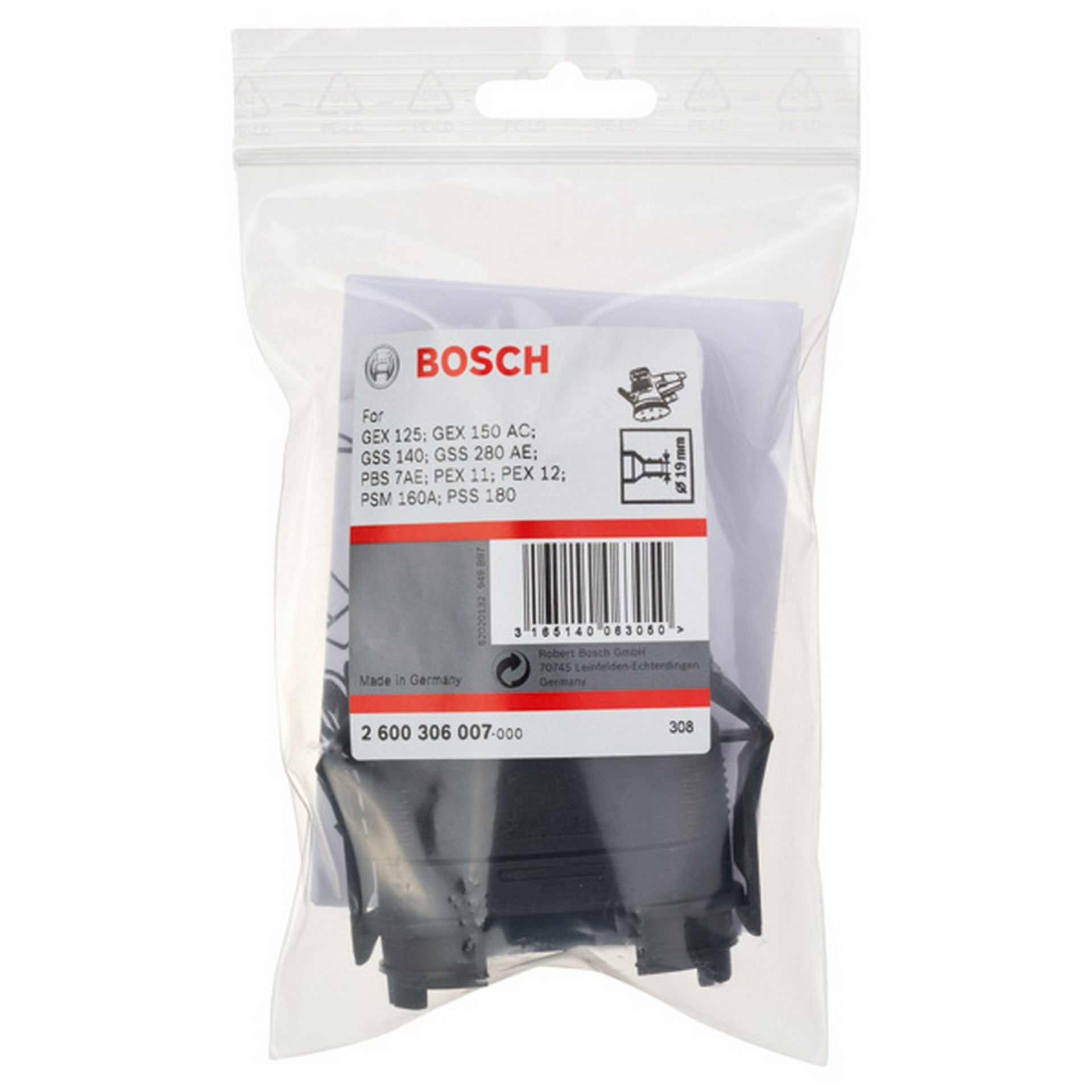 Bosch Adapter, passend zu: GAS, GEX, GSS, PEX, PSB,PSM, PSS #2600306007