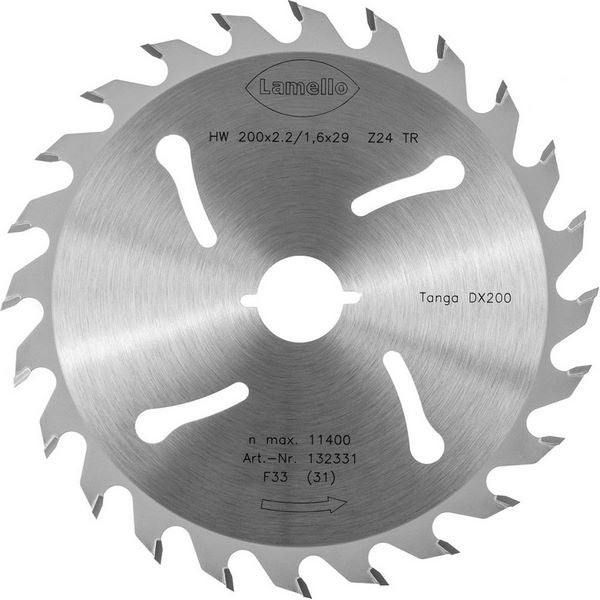 Lamello Tanga DX200 Sägeblatt, HW, Ø200x2.4xØ29 mm, Z24, mit Schnellspann-Aufnahme #132331