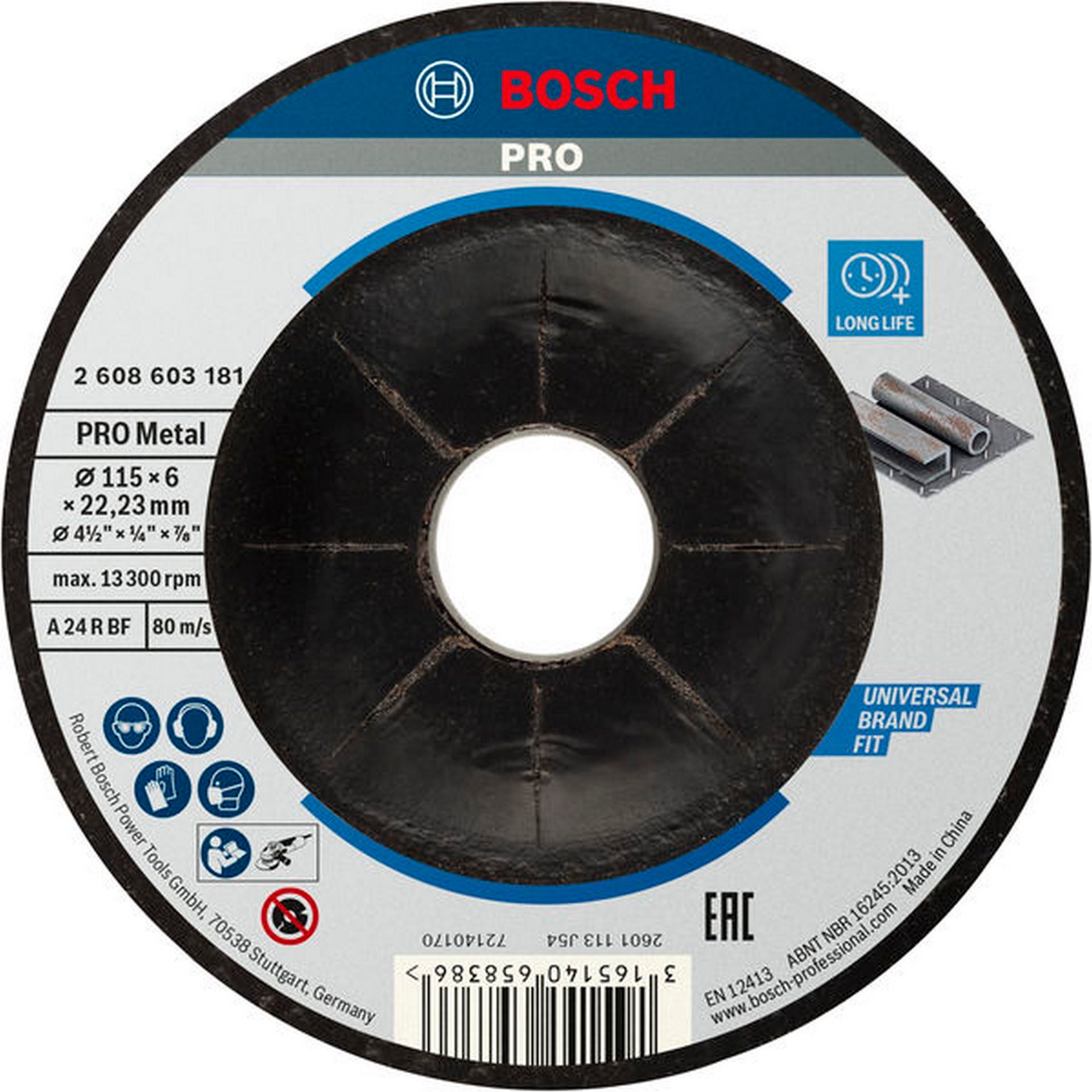 Bosch PRO Metal Schleifscheibe, 115 x 6 x 22.23 mm #2608603181