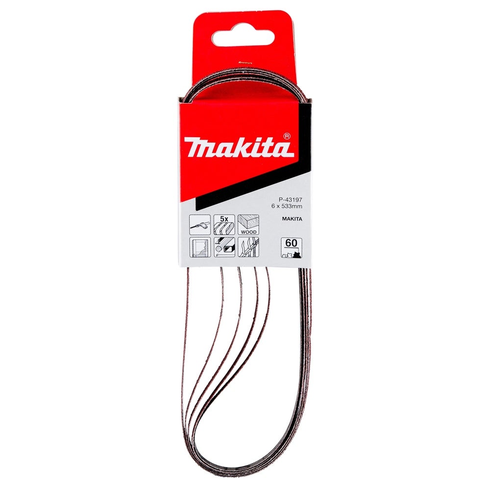 Makita Schleifband 6 x 533 mm, K60, 5 Stk. #P-43197