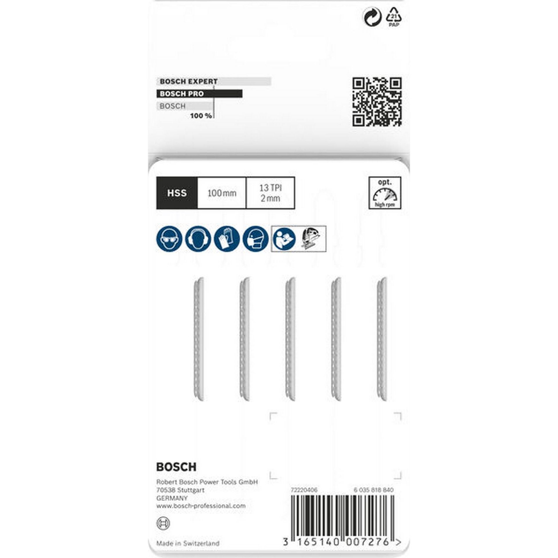 Bosch PRO Plastics PC clean T101A Stichsägeblatt, 100 mm, 5-tlg. #2608631010