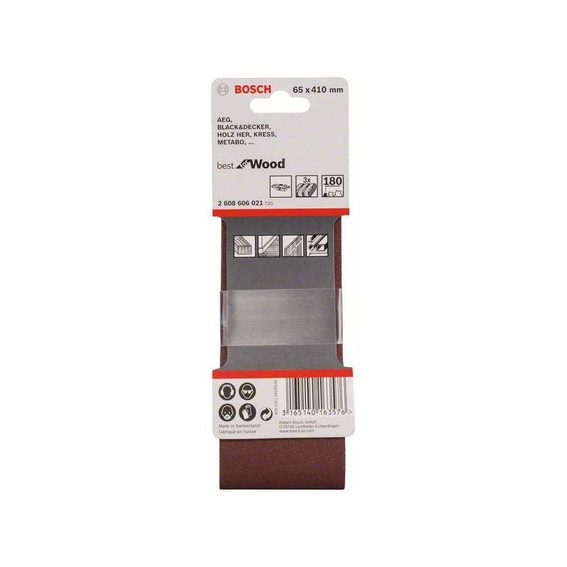 Bosch PRO X440 Schleifband, 65 x 410 mm, G180, 3-tlg. #2608606021