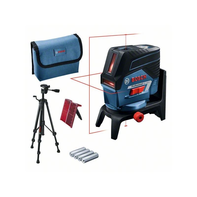 Bosch Kombilaser GCL 2-50 C, 4 x 1,5 V-LR6-Batterie + Baustativ BT 150 Professional #0601066G02