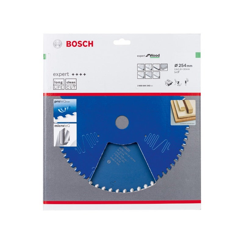 Bosch EXPERT Wood Kreissägeblatt, 254x2,6/1,8x30 mm, Z54 #2608644342