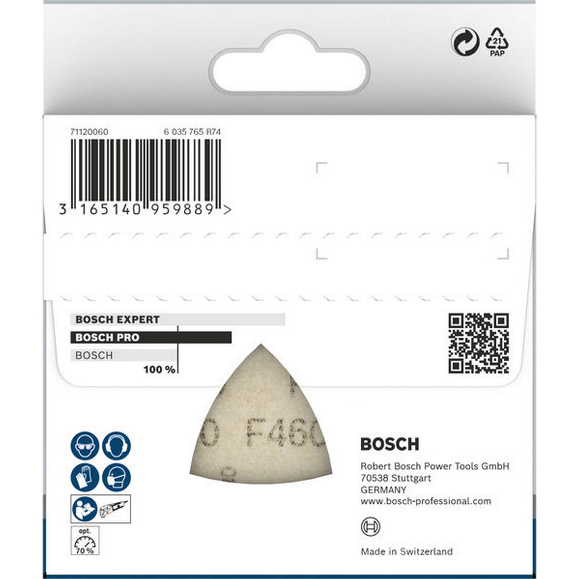 Bosch PRO F460 Schleifblatt, 93 x 93 mm; G80, 5-tlg. #2608621686