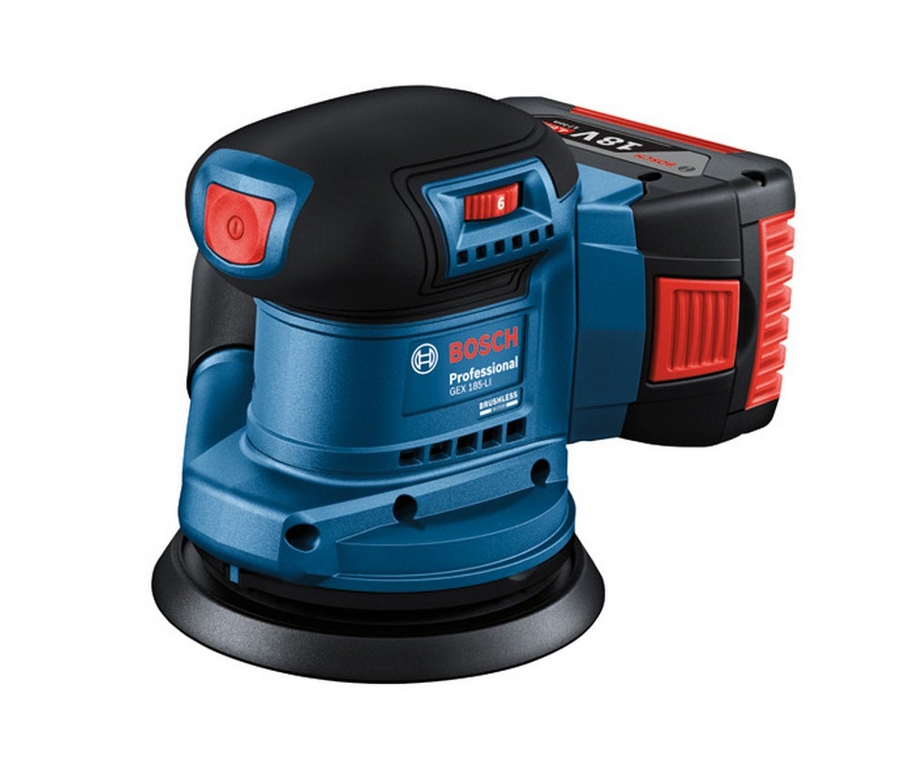 Bosch Exzenterschleifer GEX 185-LI, 1 x Akku GBA 18V 4.0Ah im Handwerkerkoffer #06013A5021