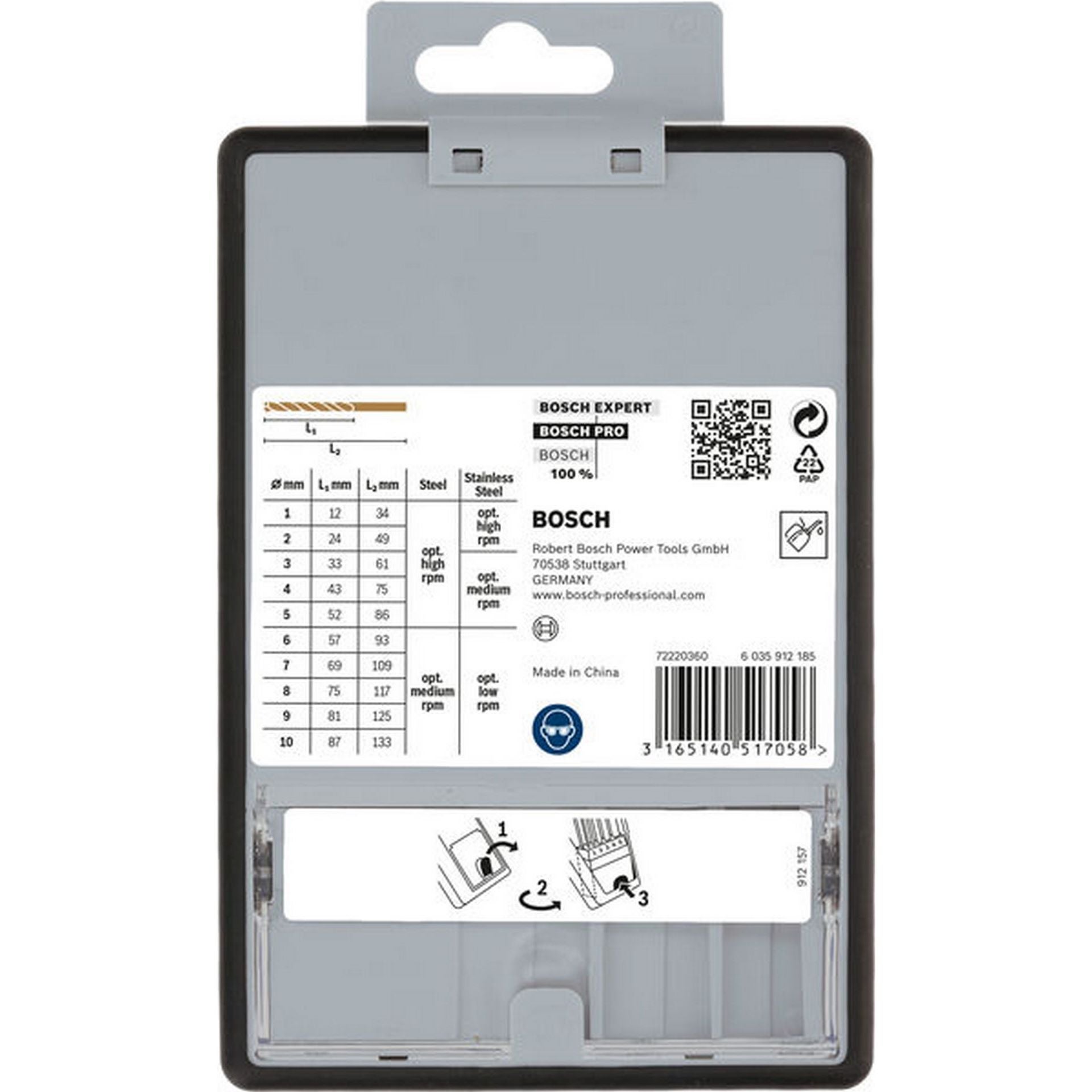 Bosch PRO Stainless Steel HSS-Co Spiralbohrer-Set, 10-tlg. #2607019925