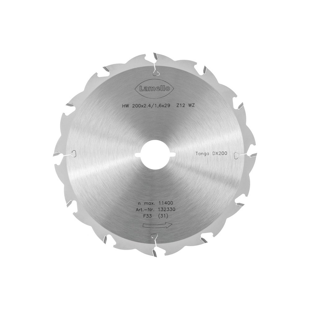 Lamello Tanga DX200 Sägeblatt, HW, Ø200x2.4xØ29 mm, Z12, mit Schnellspann-Aufnahme #132330