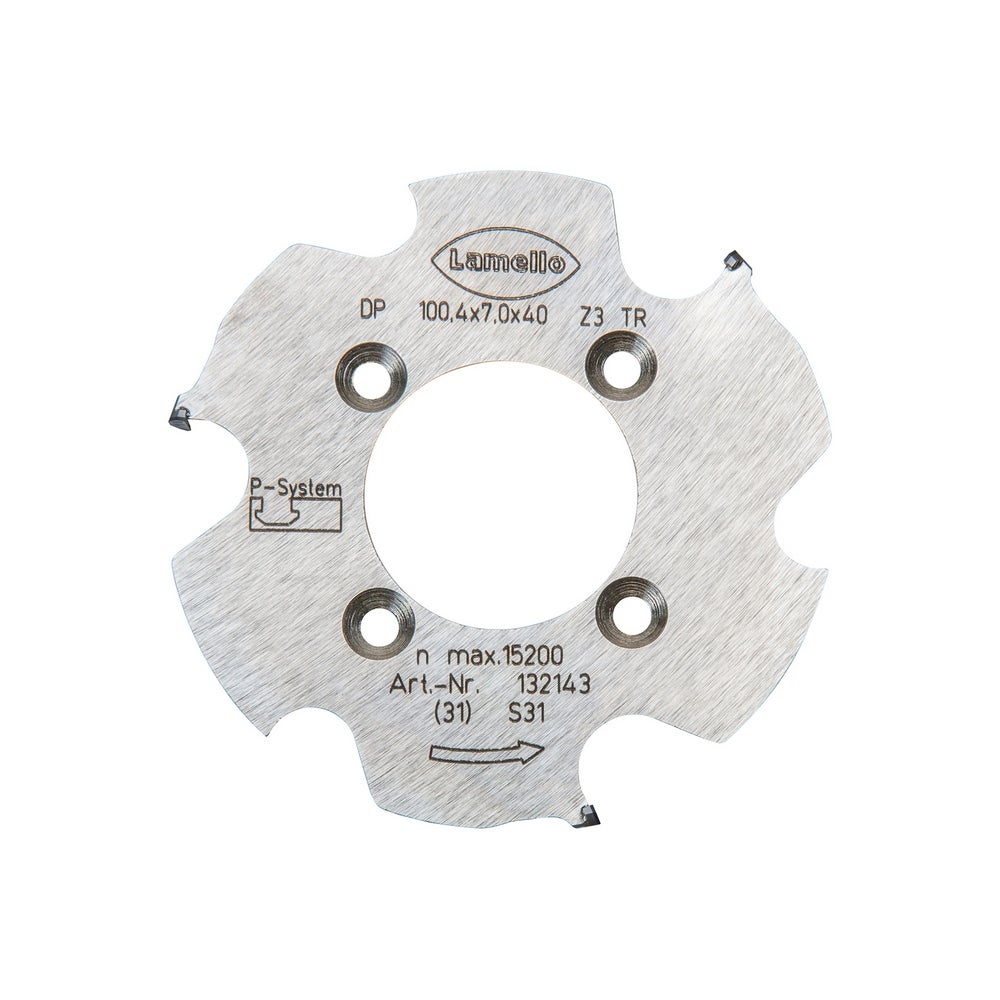 Lamello P-System Nutfräser CNC, DP, Ø100.4x7xØ40 mm, Z3, NL 4xØ5.5xØ52 mm #132143