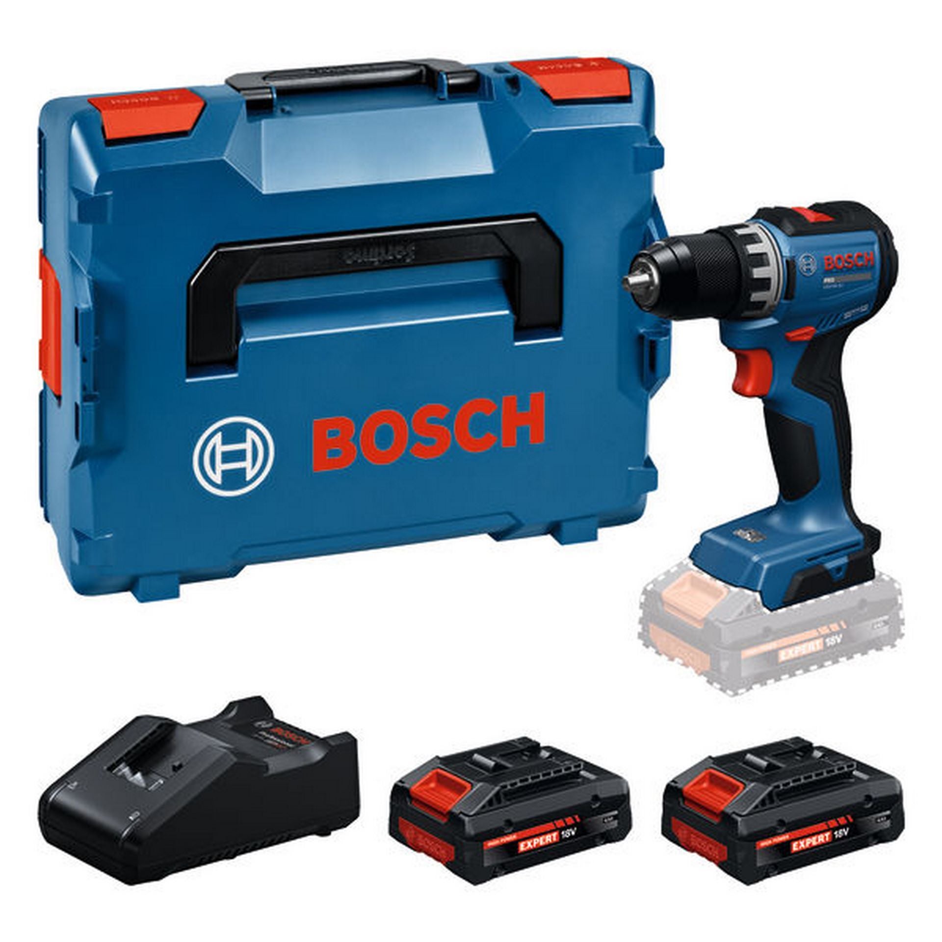 Bosch Akku-Bohrschrauber GSR18V-52, 2 x EXBA18V-40 in L-BOXX #06019S002C