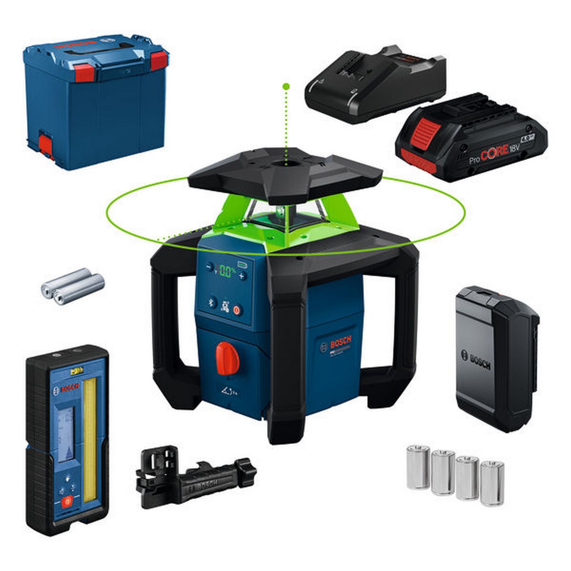 Bosch Rotationslaser GRL18V-4-34CVG, 1 x Akku ProCORE18V 4.0Ah #0601061H00