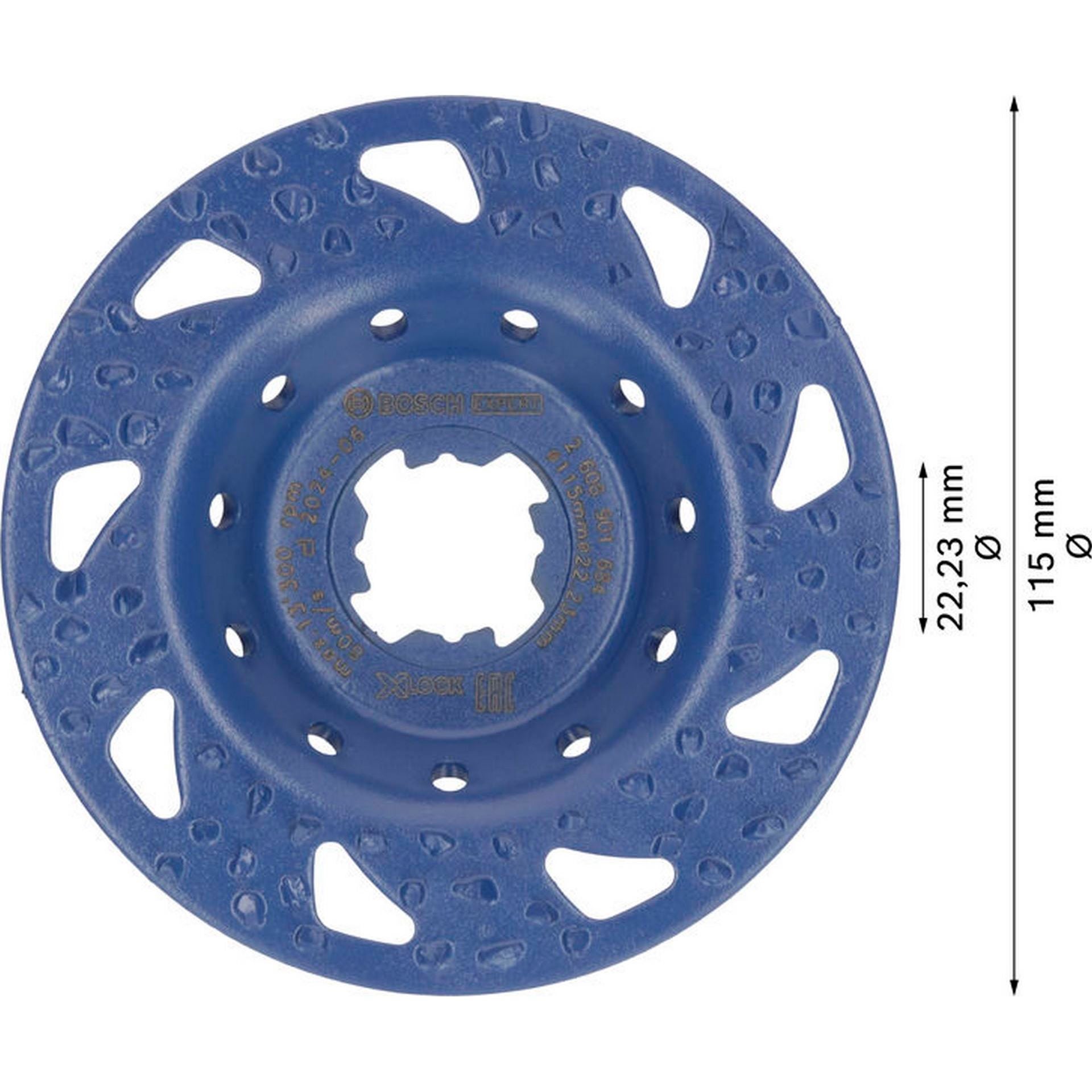 Bosch EXPERT Multi Material Carbide-Topfscheibe grob, flach, X-LOCK, 115 mm, 22,23 mm #2608901684