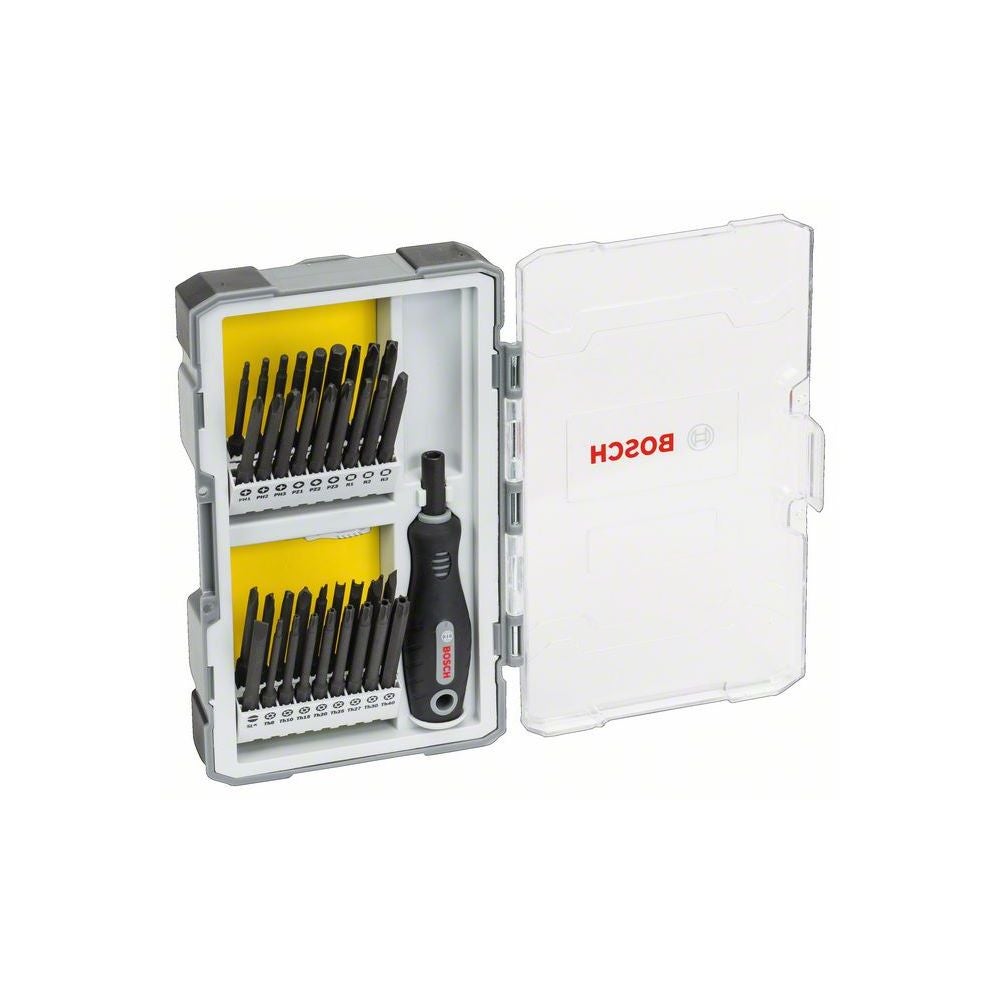 Bosch 37-teil. Set m Schrauberbits u Griff, PH, PZ, SL, TH, TQ, H, TW, SP, R und Bith #2607017320
