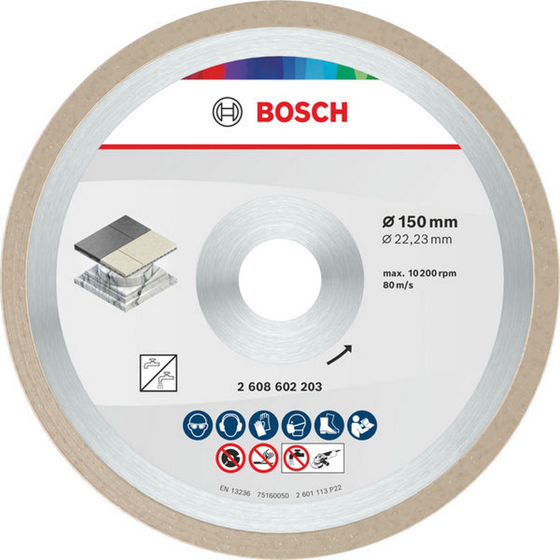 Bosch Ceramic Trennscheibe, 150 x 7 mm, Bohrung 22,23 mm #2608602203