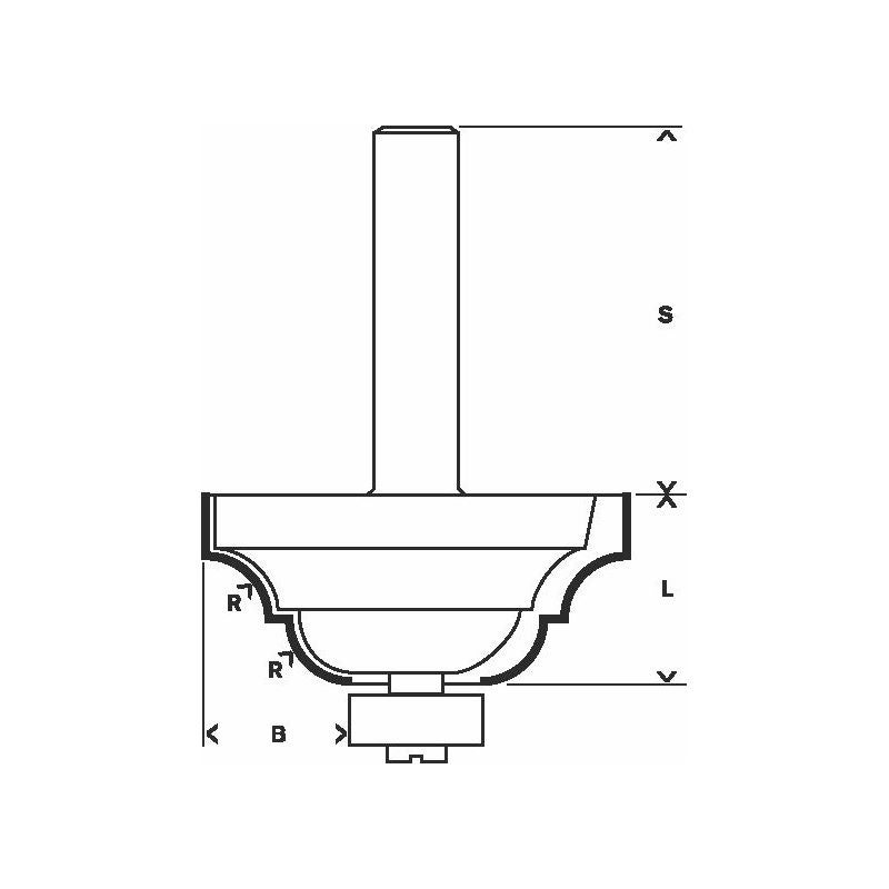 Bosch PRO Profilfräser, R 6,3 mm, S 8 mm #2608628397