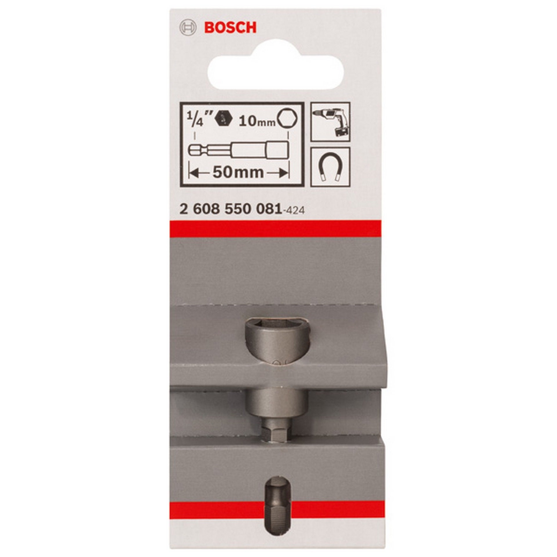 Bosch Steckschlüssel, 50 x 10 mm, M 6, mit Magnet #2608550081