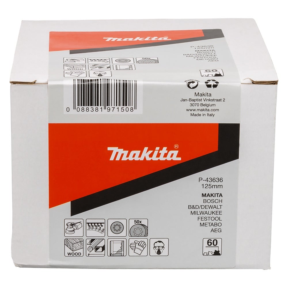 Makita Schleifpapier/Ø 125 mm/K60/50 Stk. #P-43636