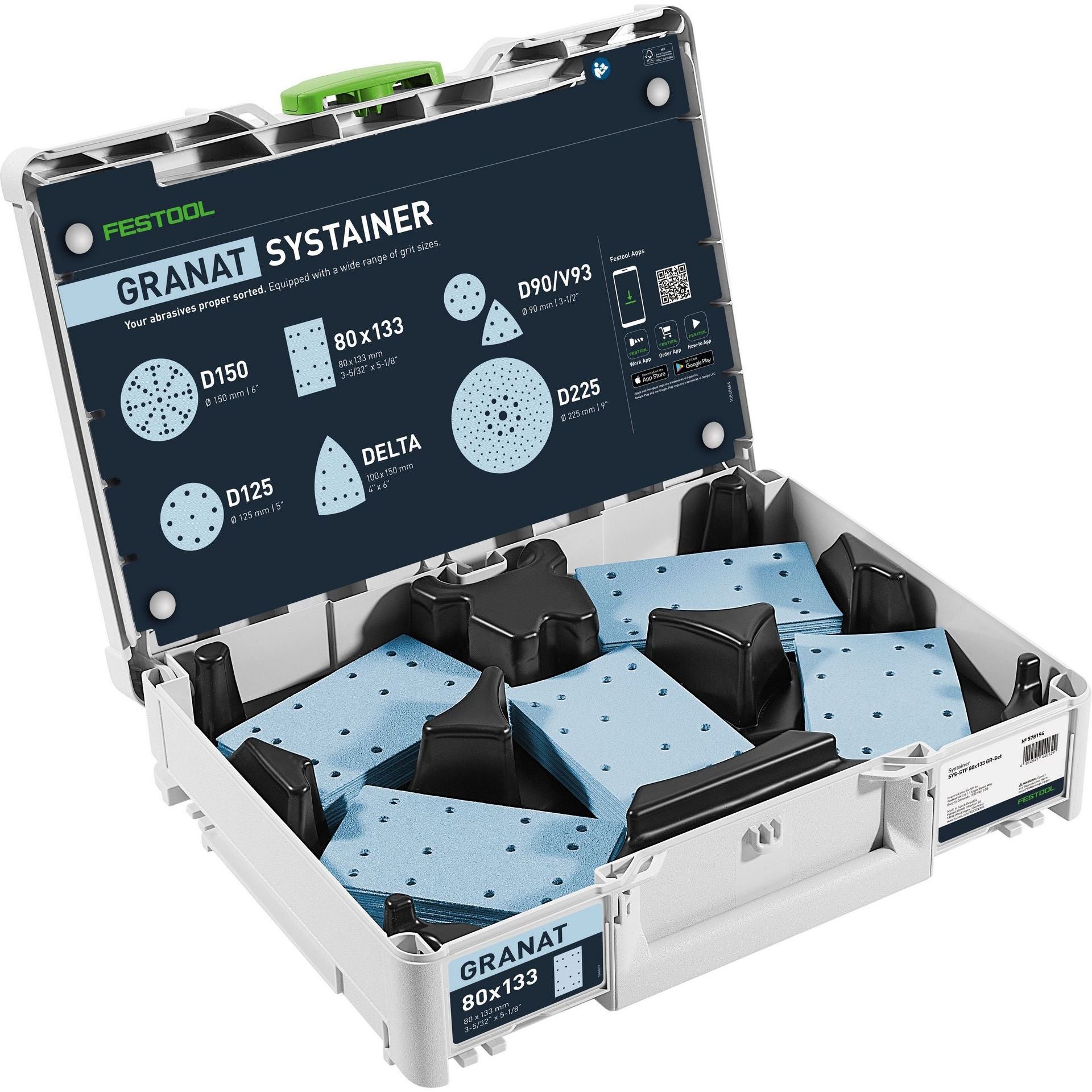 Festool Schleifmittel-Systainer³ Granat 80x133 GR SYS #578194